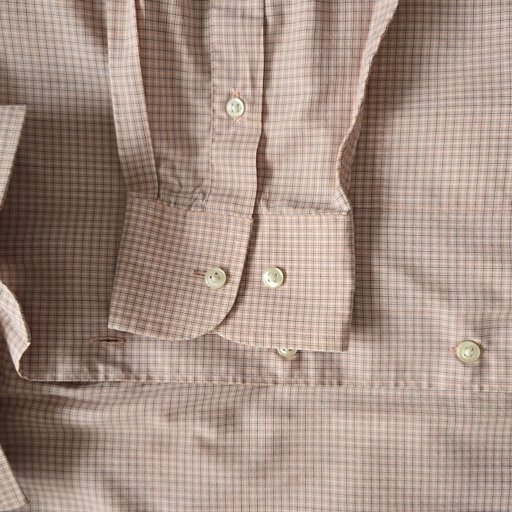 Dockers Iron Free Fitted Men's Orange Checkered Shirt - Picture 4 of 8